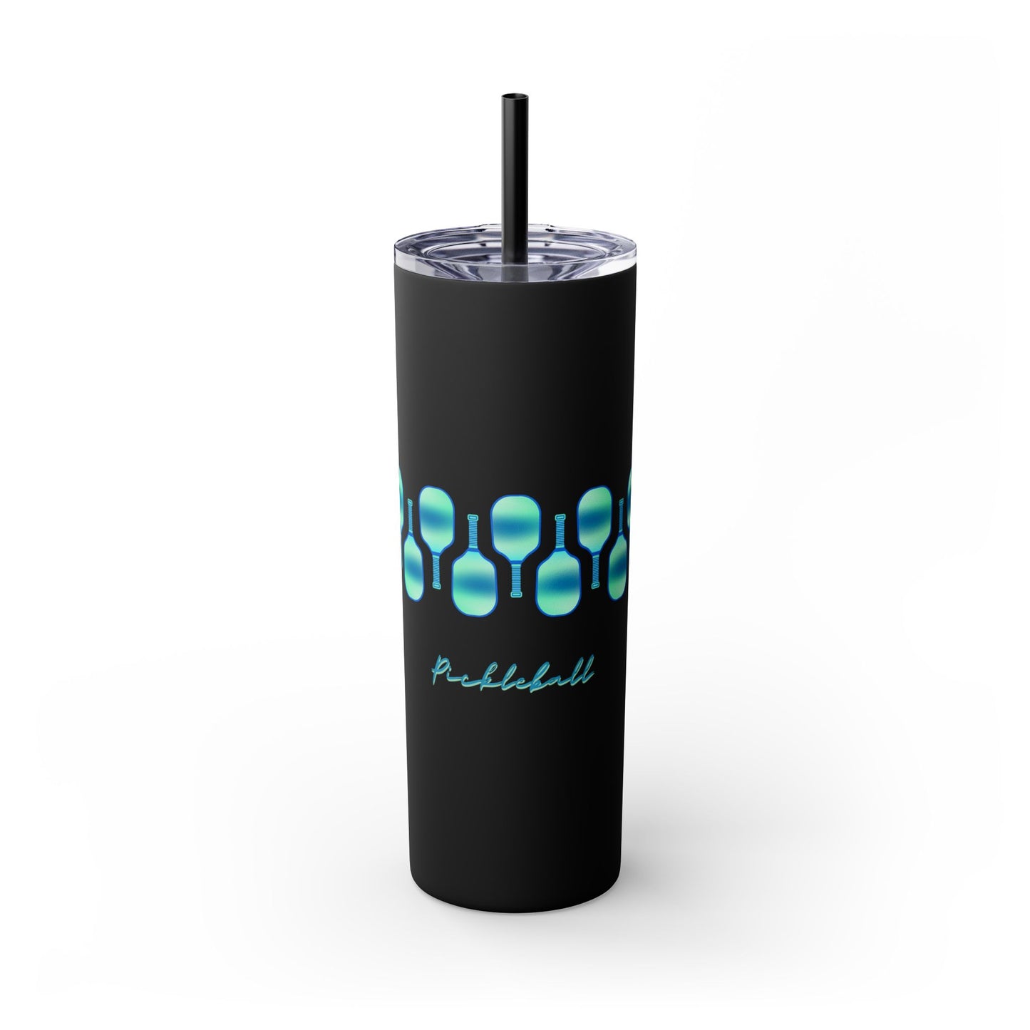 Pickleball Art - Turquoise Hues - Hot/Cold Beverage Container
