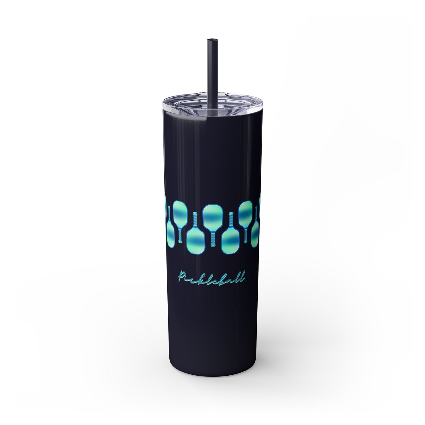 Pickleball Art - Turquoise Hues - Hot/Cold Beverage Container