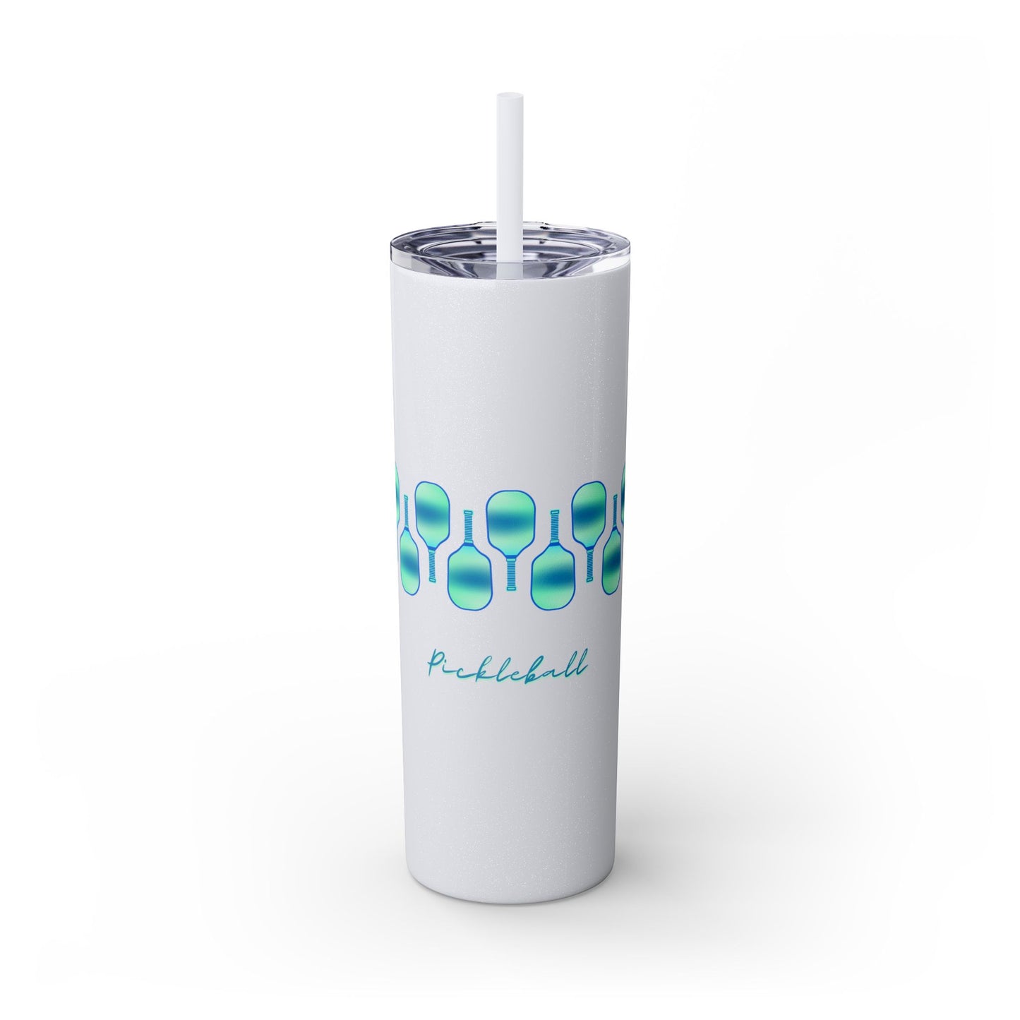 Pickleball Art - Turquoise Hues - Hot/Cold Beverage Container