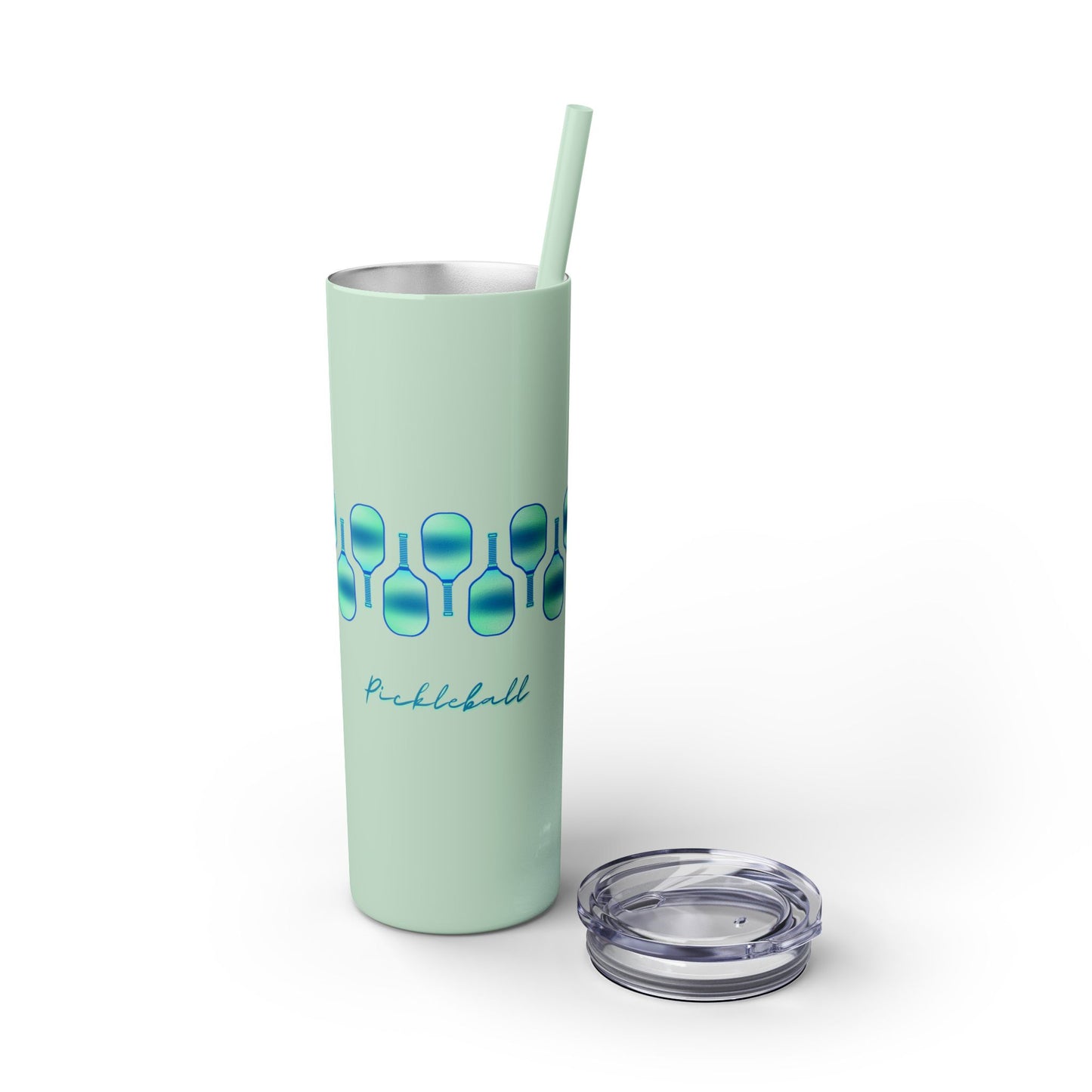 Pickleball Art - Turquoise Hues - Hot/Cold Beverage Container