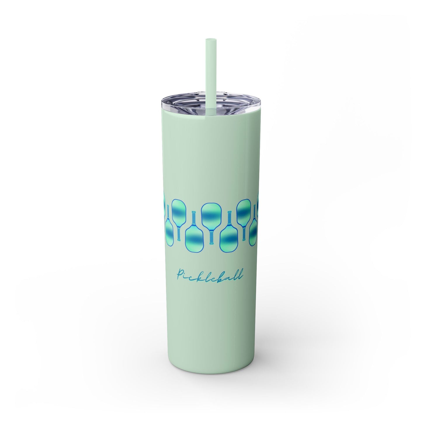 Pickleball Art - Turquoise Hues - Hot/Cold Beverage Container