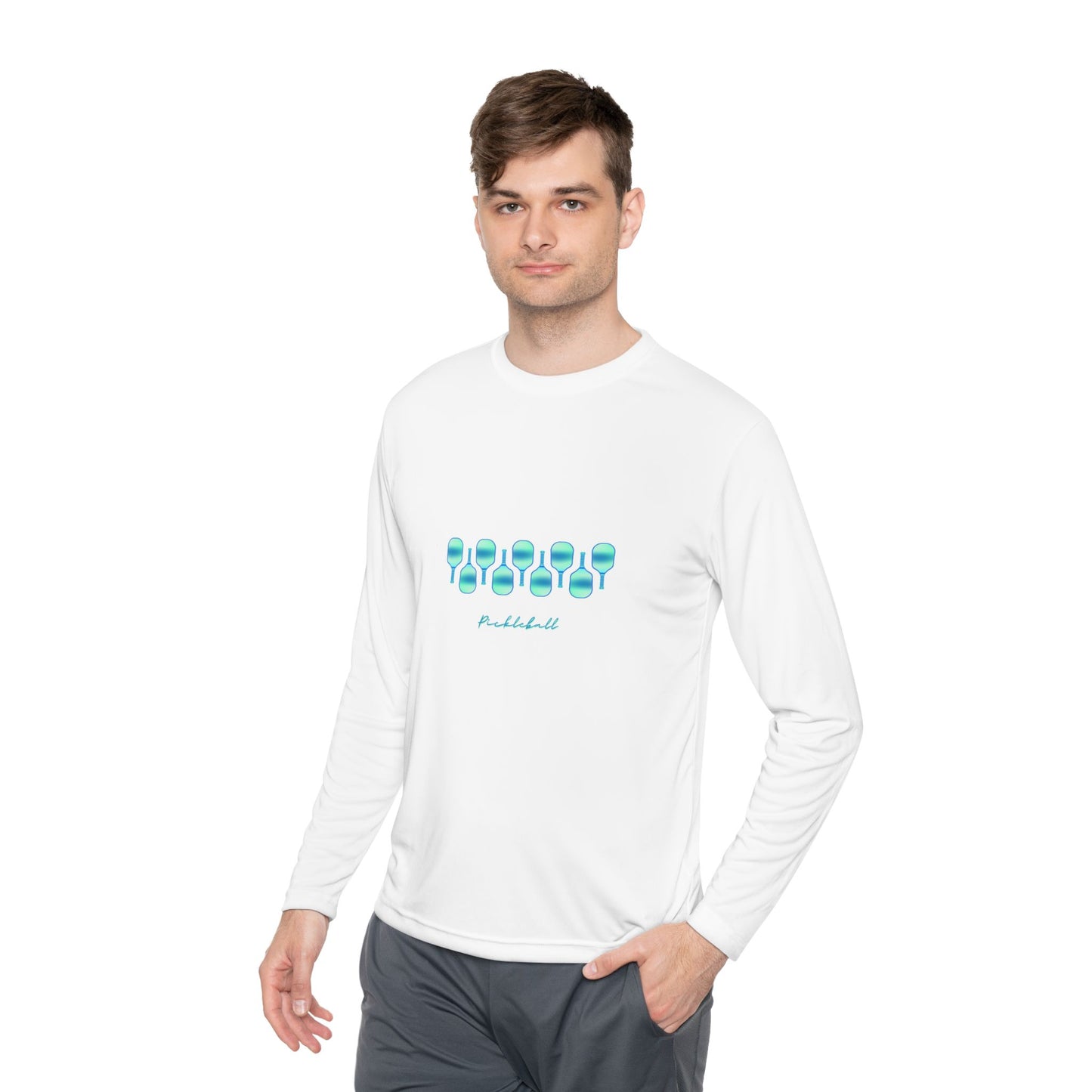 Pickleball Art - Turquoise Hues - Long Sleeved Shirt