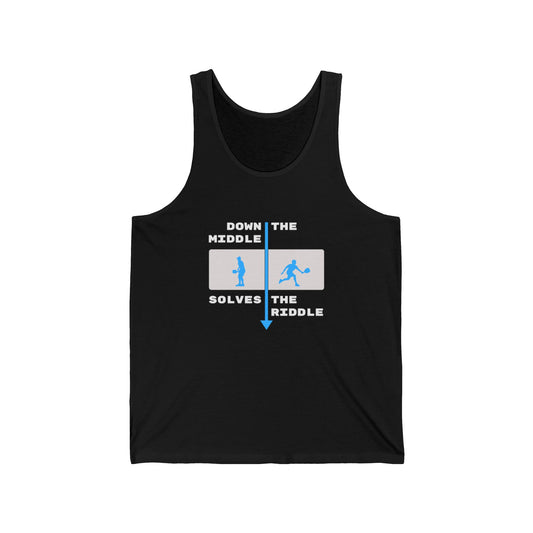 Down the Middle Solves the Riddle - Cotton Tank Top