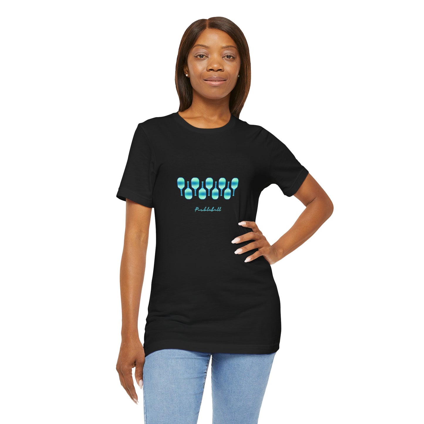 Pickleball Art - Turquoise Hues - T-Shirt